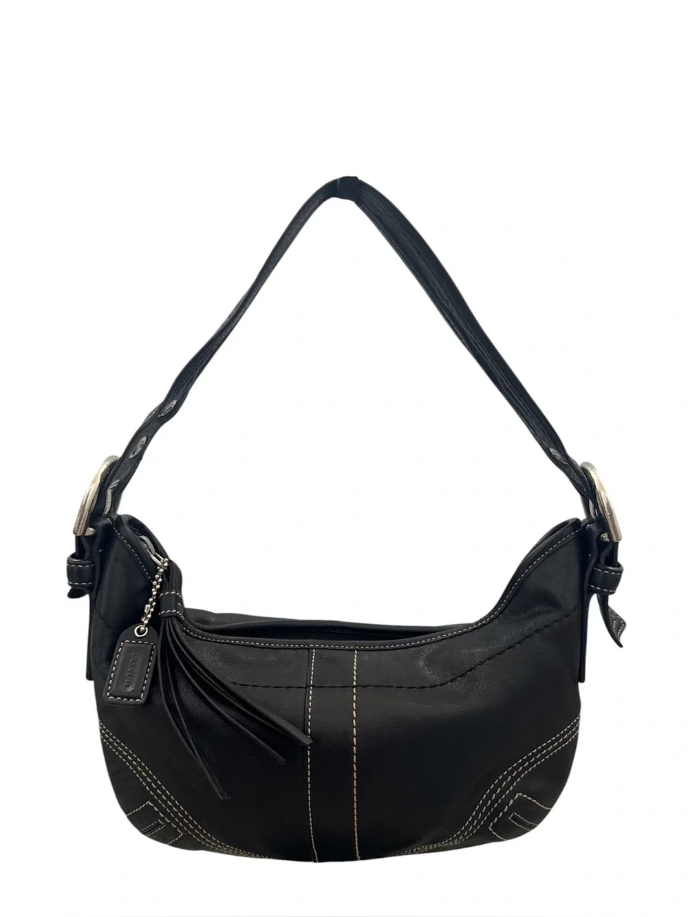 Coach Black Leather Vintage Mini Hobo Y2K Soho hobo Shoulder Bag EUC 8A01